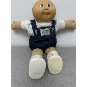 Vintage 1980s Cabbage‎ Patch Kid, Denim Overall, White T-Shirt, Shoes, No Diaper
